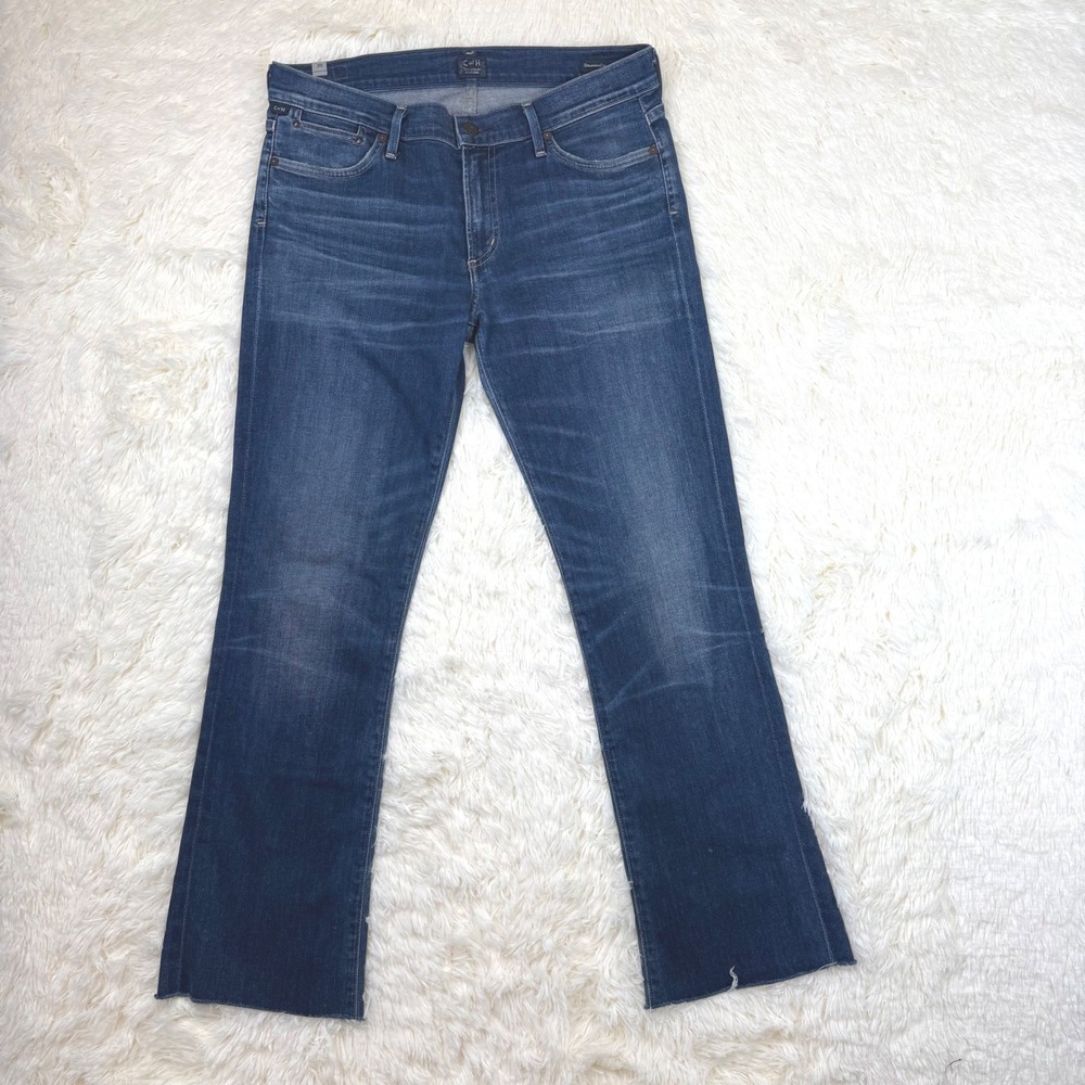 Citizens of Humanity Emanuelle Slim Boot Jeans Women 30 Blue Raw Hem 1472-639